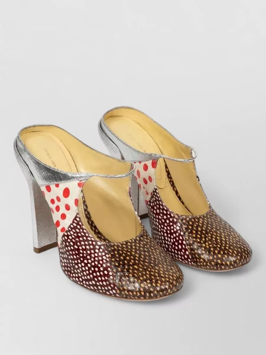 Dries Van Noten leather patchwork pumps