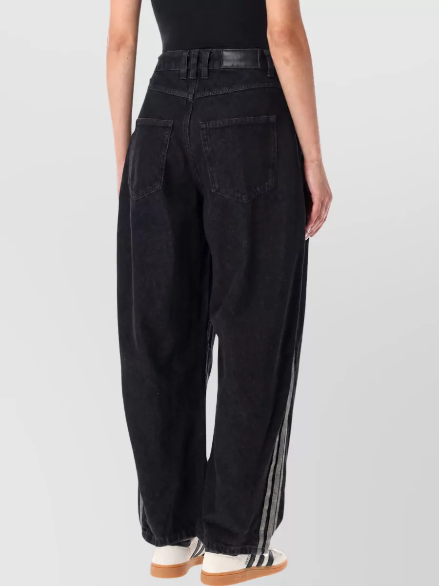 Adidas Originals Denim High-Rise Barrel-Leg Jeans