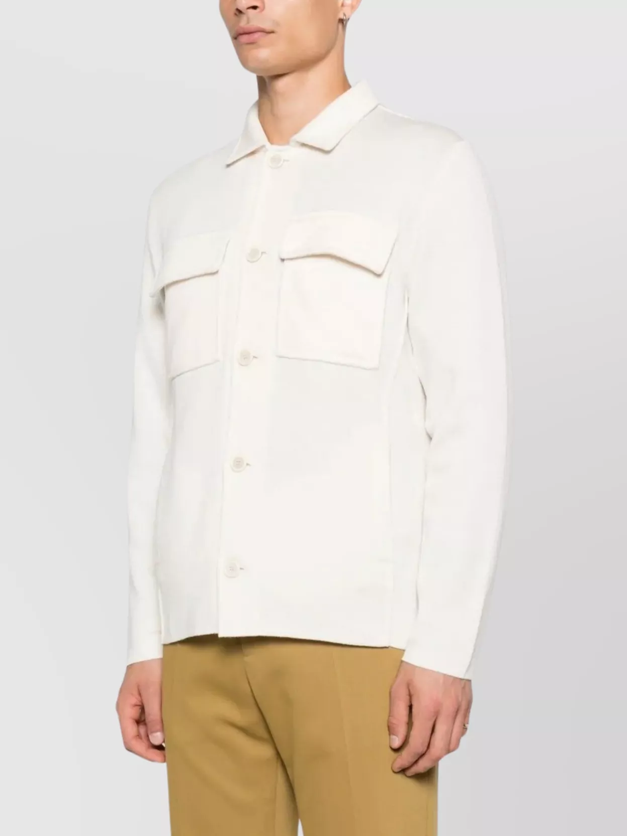 Lardini Collared Men's Jacket Patch Pockets
