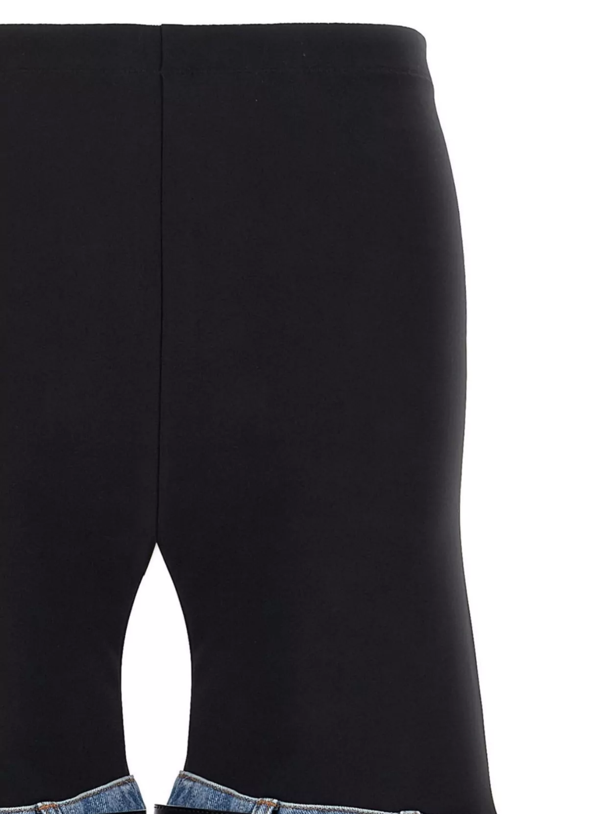 Shop Coperni Wide Leg Elastic Waistband Trousers With Contrast Fabric
