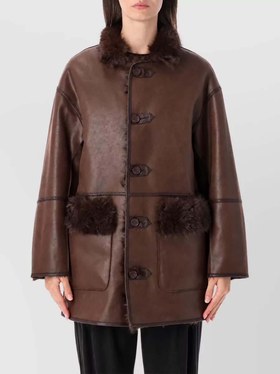 Urbancode reversible faux fur midi coat