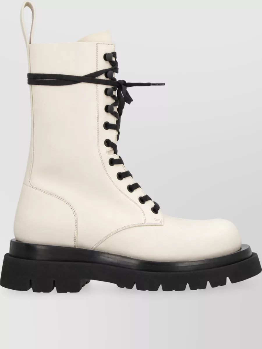 Bottega Veneta calf leather lace-up ankle boots