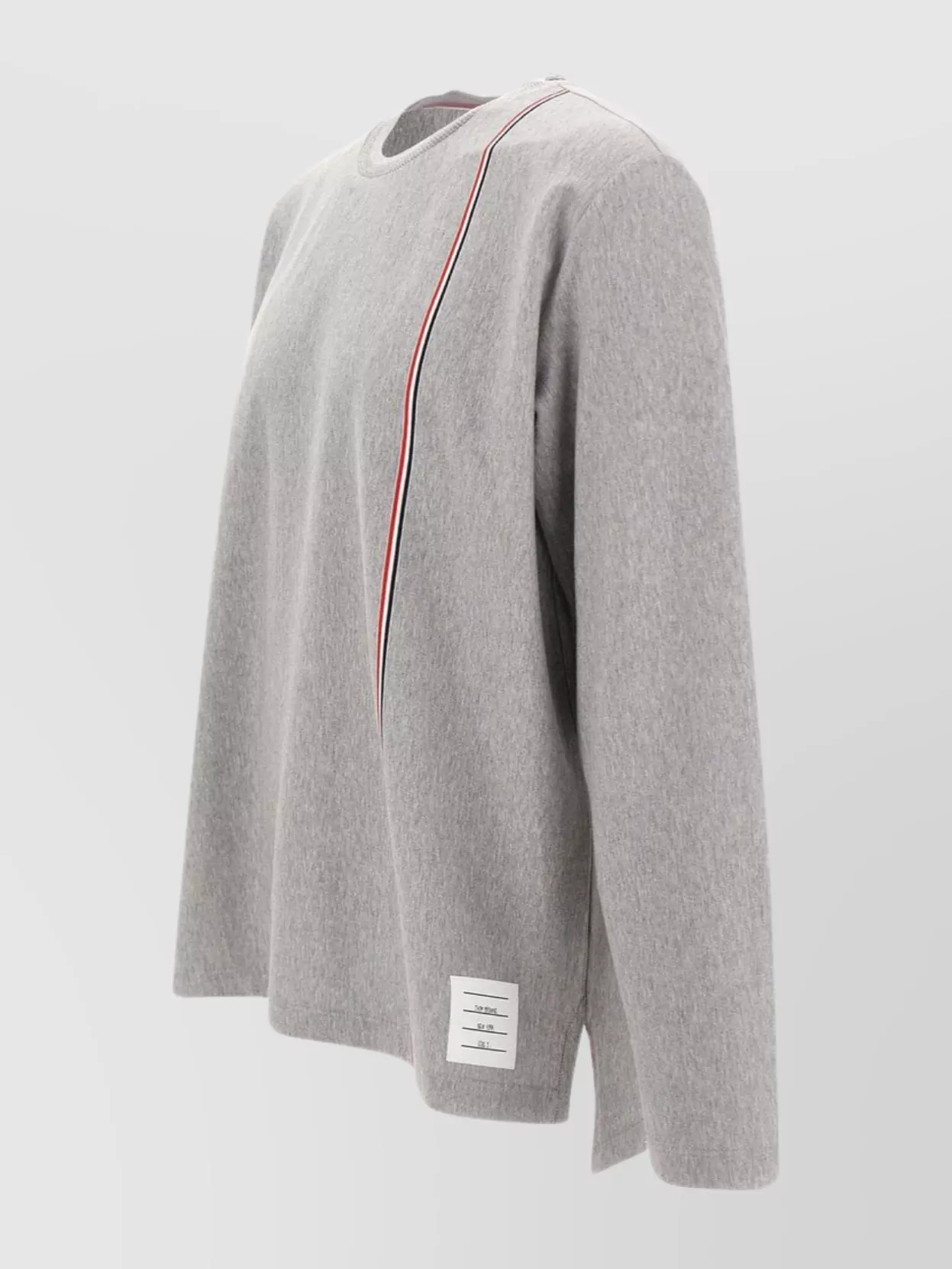 Thom Browne Oversized Crew Neck Cotton Sweatshirt With Grosgrain