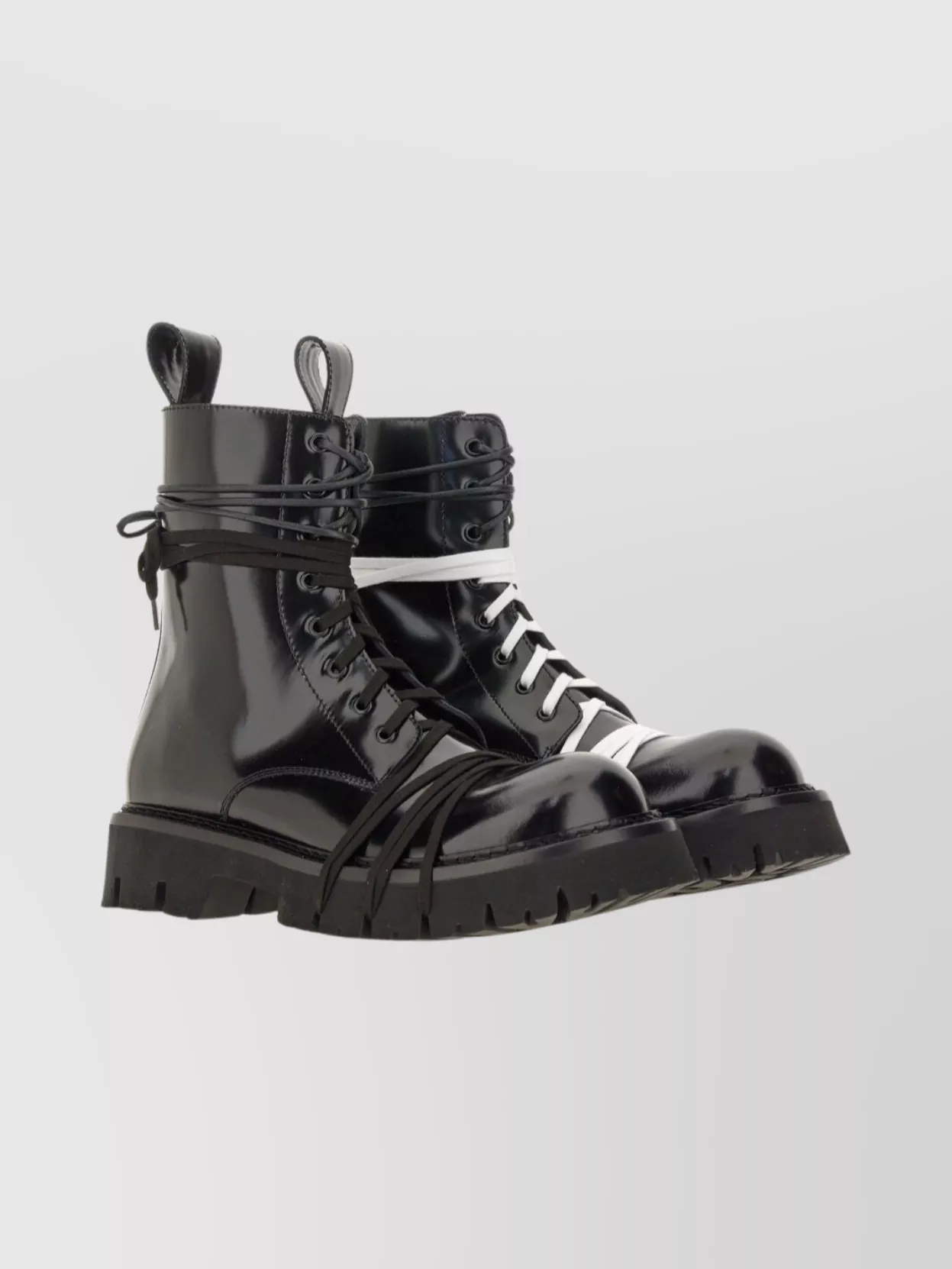 Moschino Round Toe Chunky Sole Lace-Up Boots