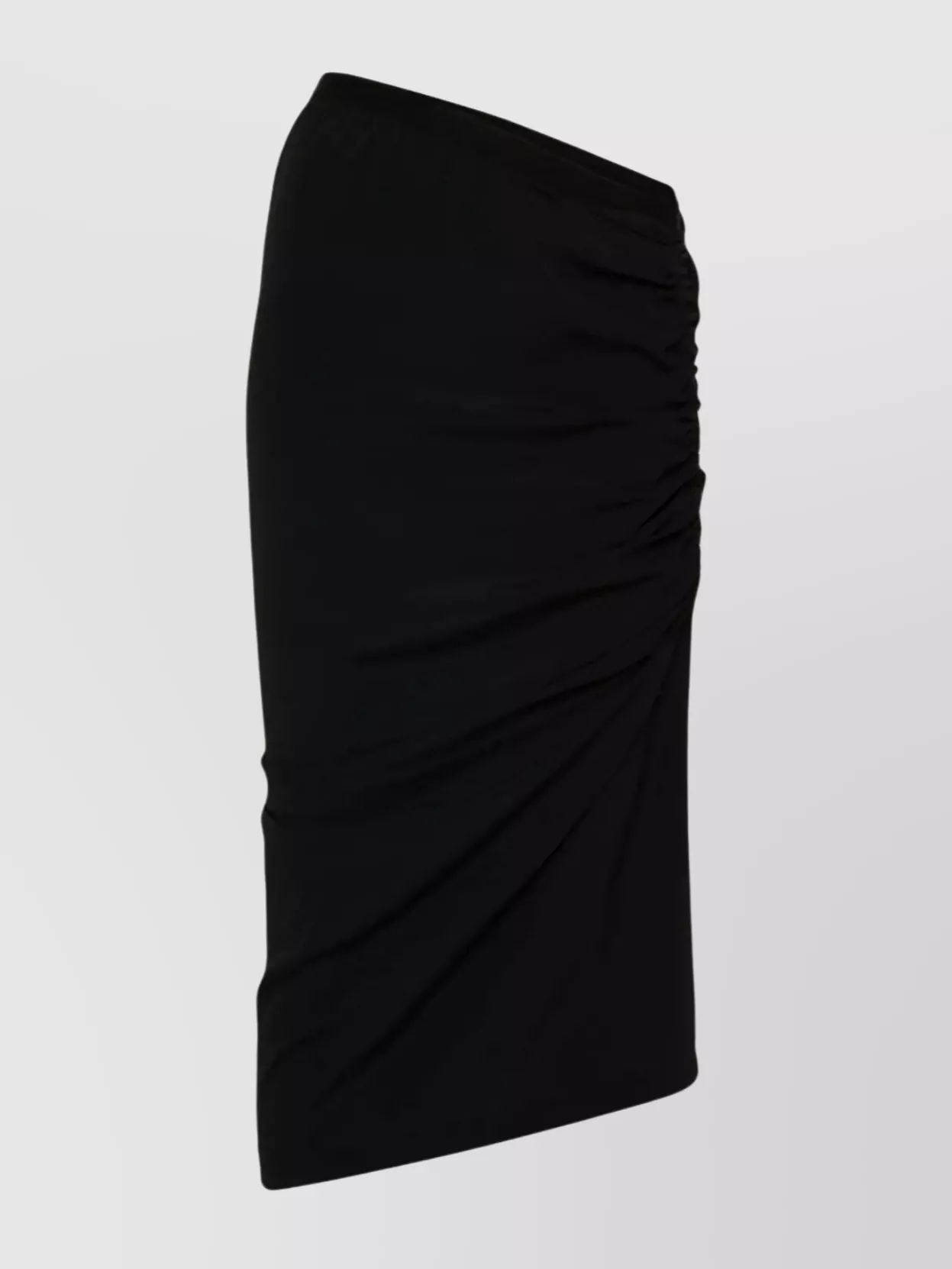 Shop Rick Owens Draped Back Elastic Waistband Skirt In Black