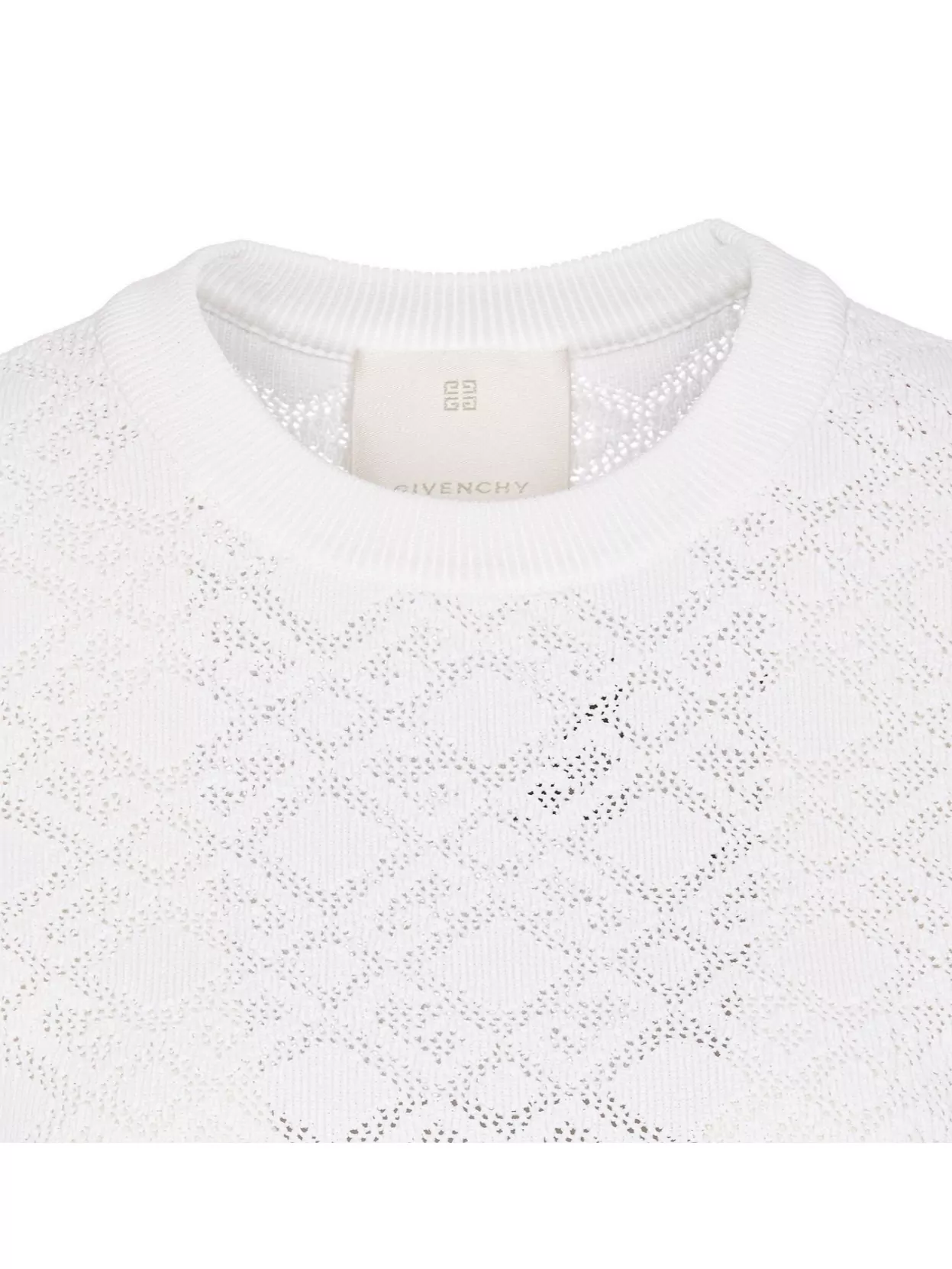 Givenchy 4g Pointelle Knit Short-sleeve Crop Sweater