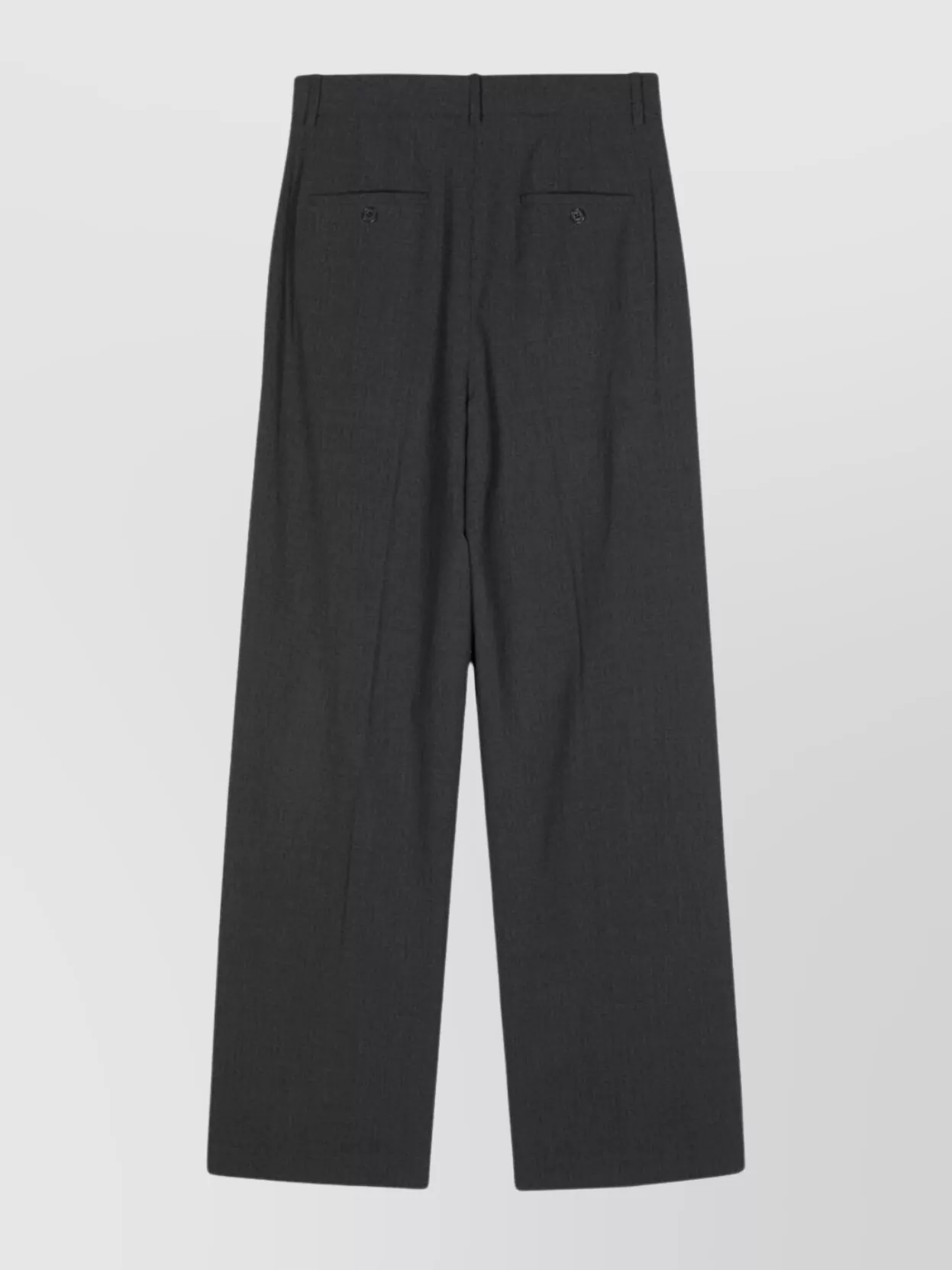 Theory Pleated Belt Loop Buttoned Back Trousers In Blue