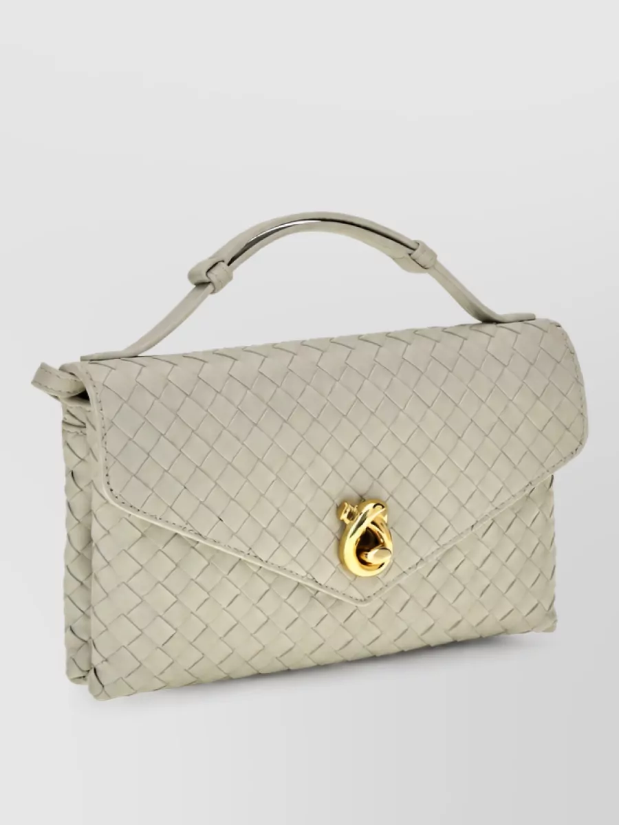 Bottega Veneta Knot Lock Lamb Leather Clutch Bag