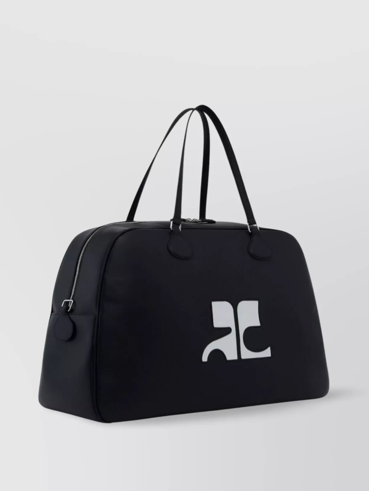Courrèges Black Heritage Leather Weekender Bag