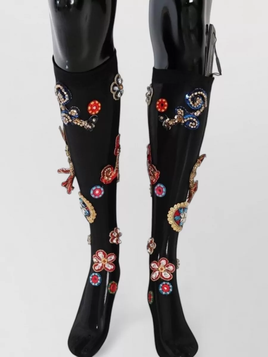 Dolce&Gabbana crystal embellished knee-high socks