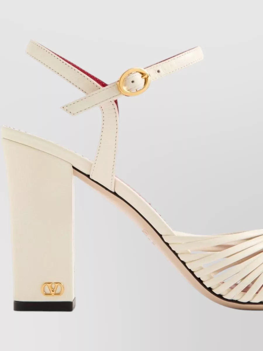 Valentino Garavani Leather Knot-Detail Heeled Sandals