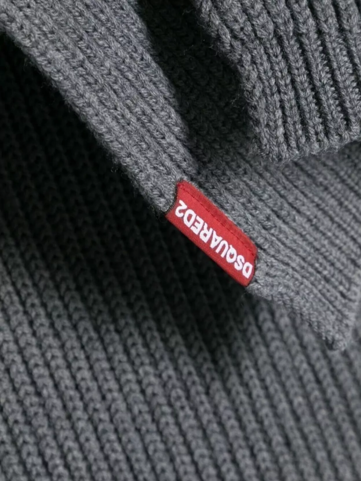 Dsquared2 Ribbed Knit Hat Set With Folded Cuff