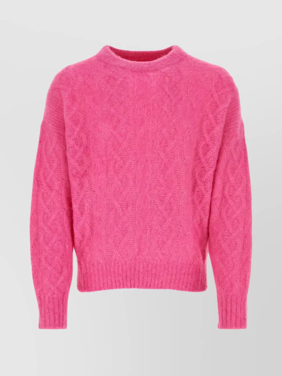 Shop Isabel Marant Anson Alpaca Blend Cable Knit Sweater In Pink