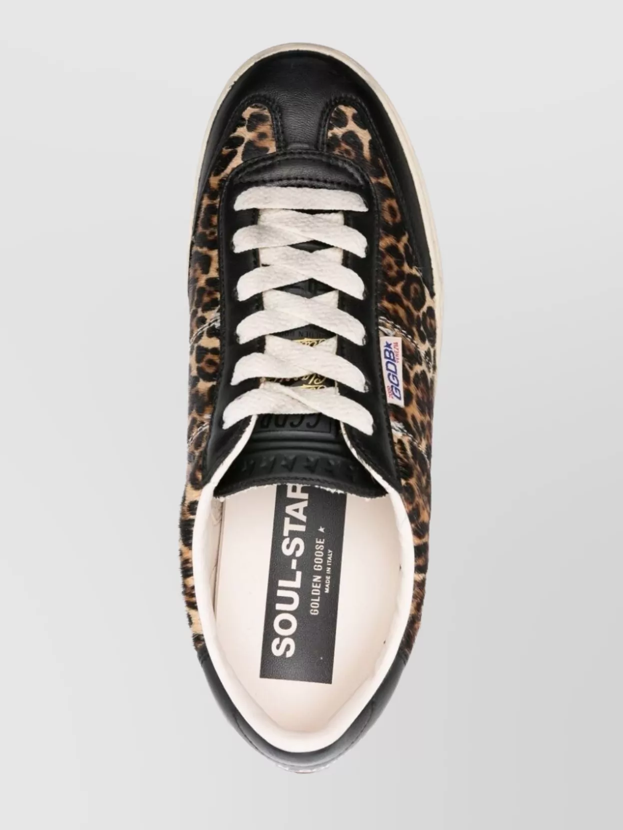 Golden Goose Soul-star Distressed Leather-trimmed Leopard-print Calf Hair Sneakers