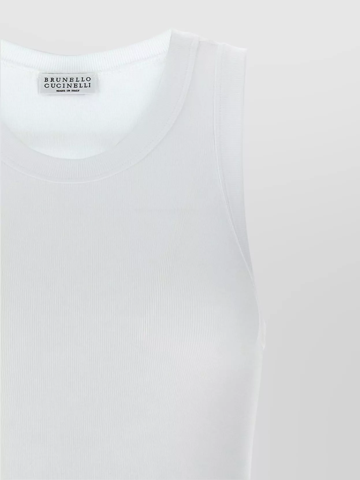 Brunello Cucinelli Ribbed Crew Neck Sleeveless Top