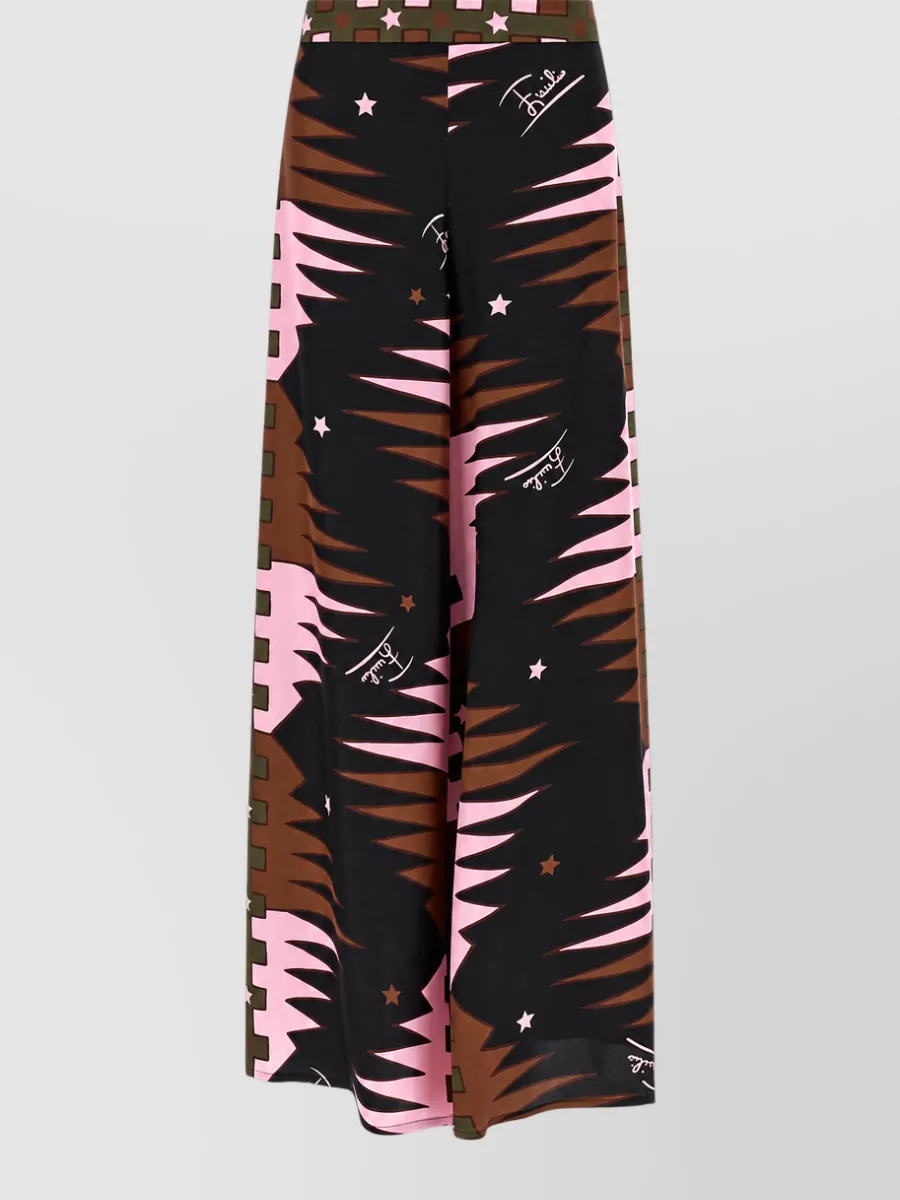 Pucci silk printed high-rise wide-leg trousers