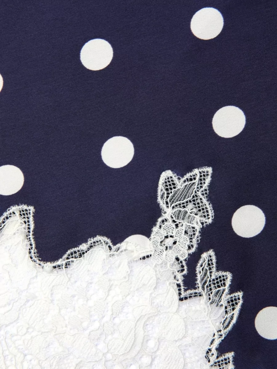 Self-Portrait Lace Appliqué Midi Skirt