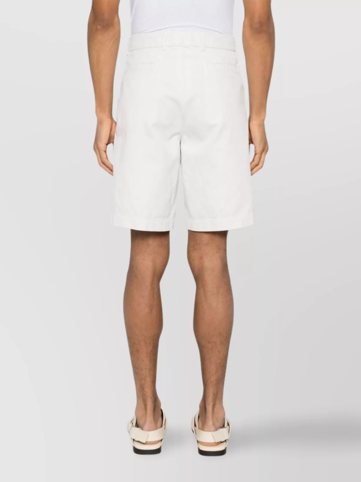 Brunello Cucinelli Tailored Bermuda Shorts With Pockets And Belt Loops In White