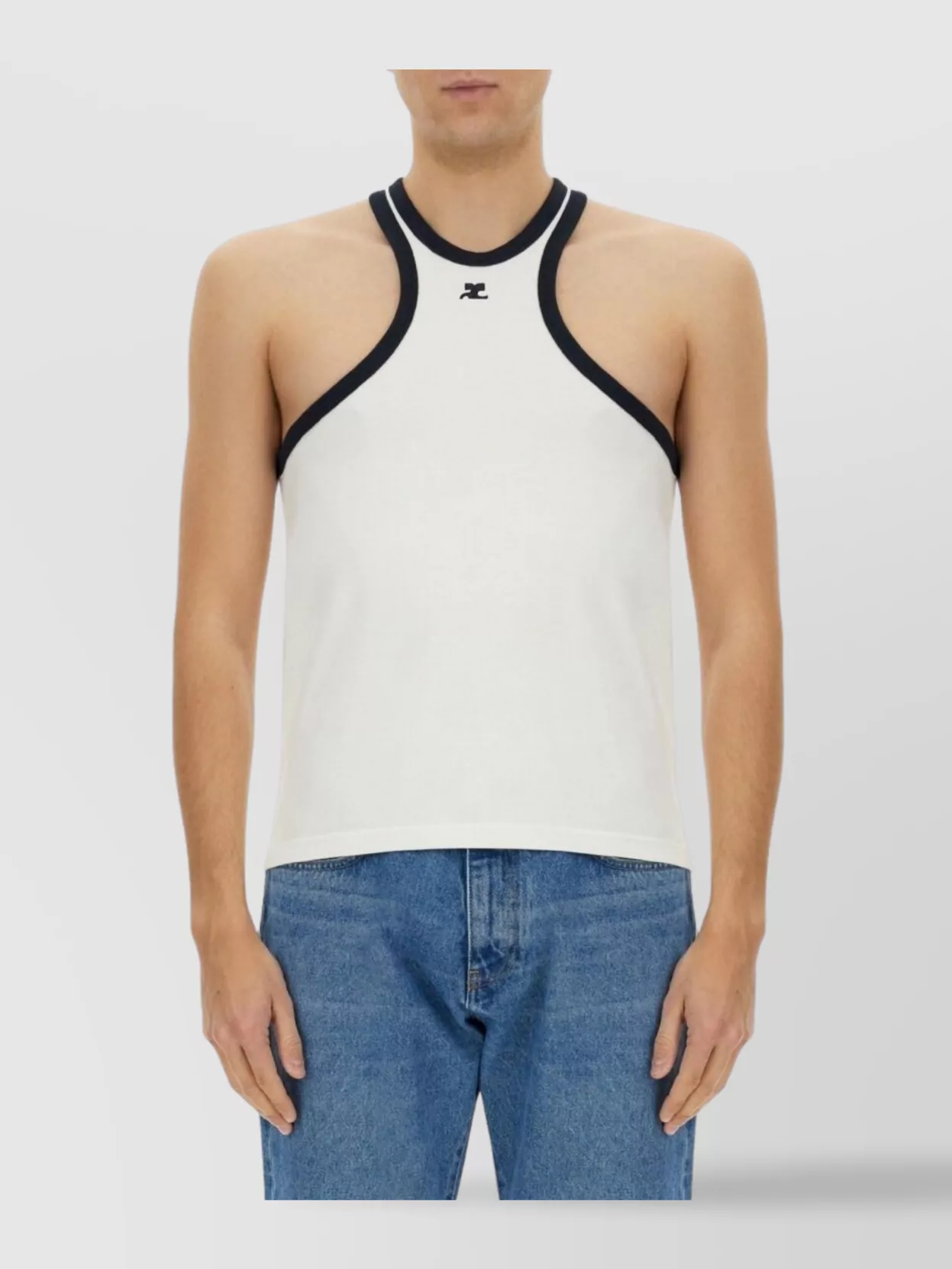 Courrèges Sleeveless "Scuba" Top Contrast Trim
