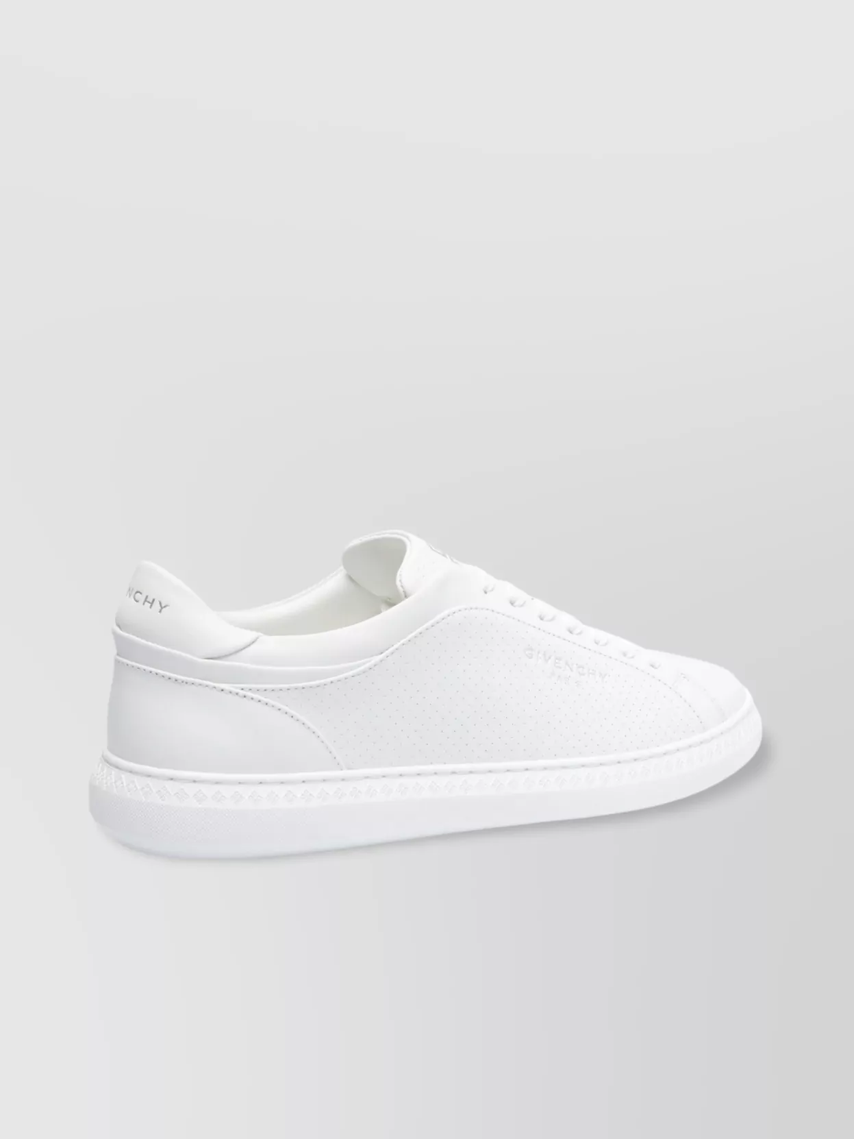 Givenchy Low Top Leather Sneakers With Perforated Detailing In White