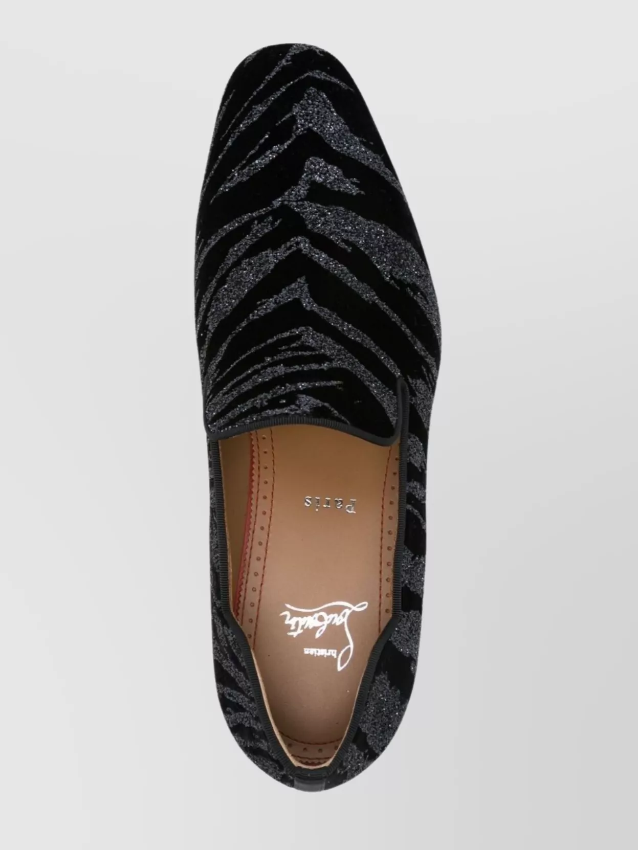 Christian Louboutin Sparkling Loafers With Leather Sole And Round Toe