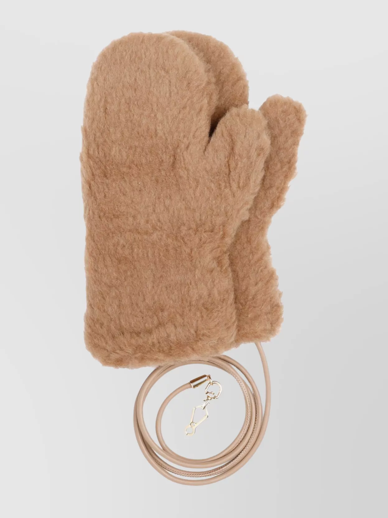 Max Mara Camel Teddy Gloves Faux Fur