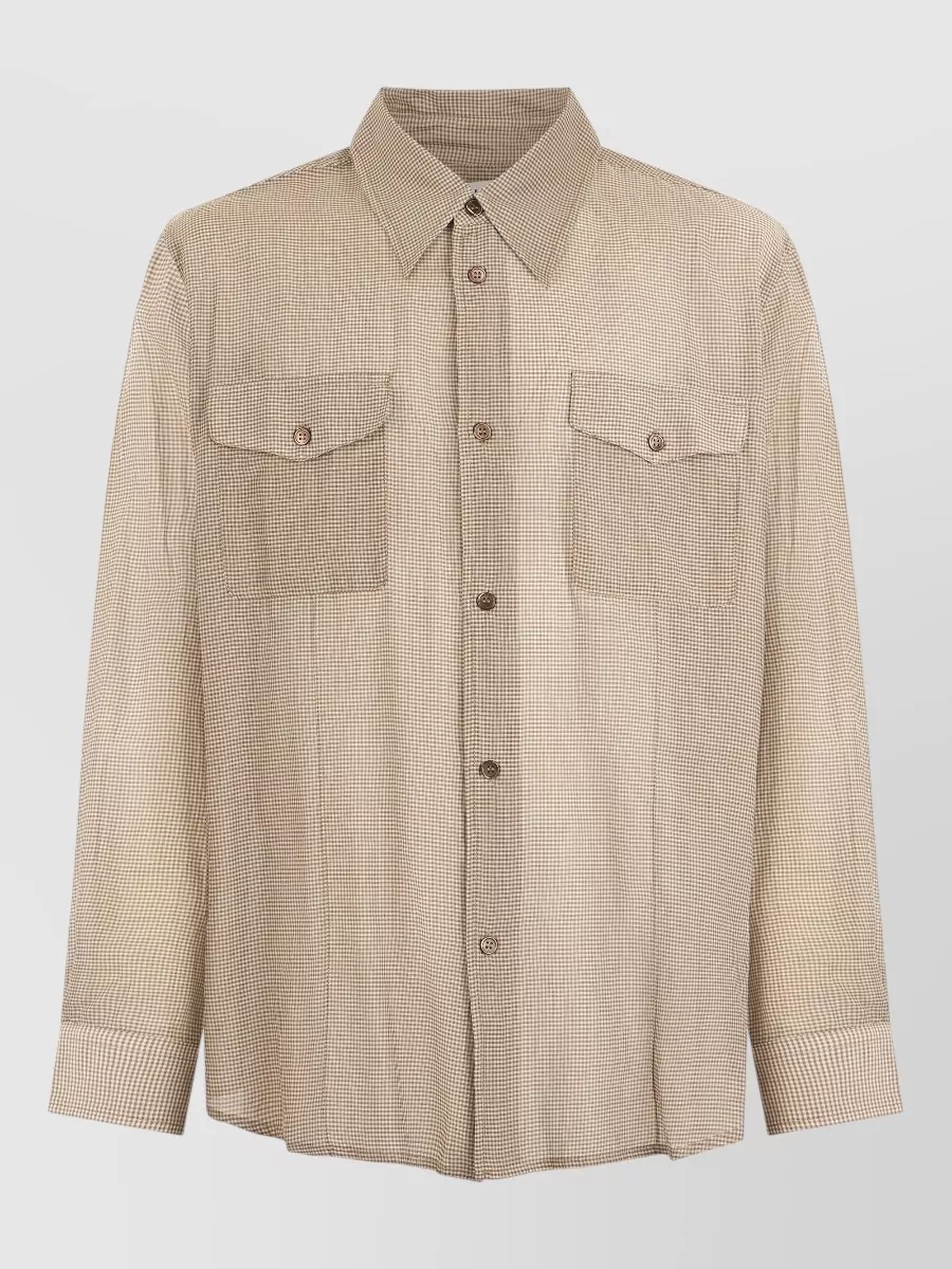 Our Legacy silk cotton checked long-sleeve shirt