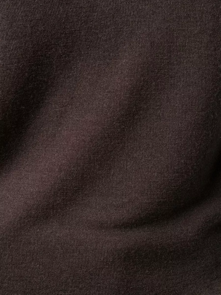 La Rose Merino Wool Fine Knit Fitted Long Sleeve Crew Neck Sweater