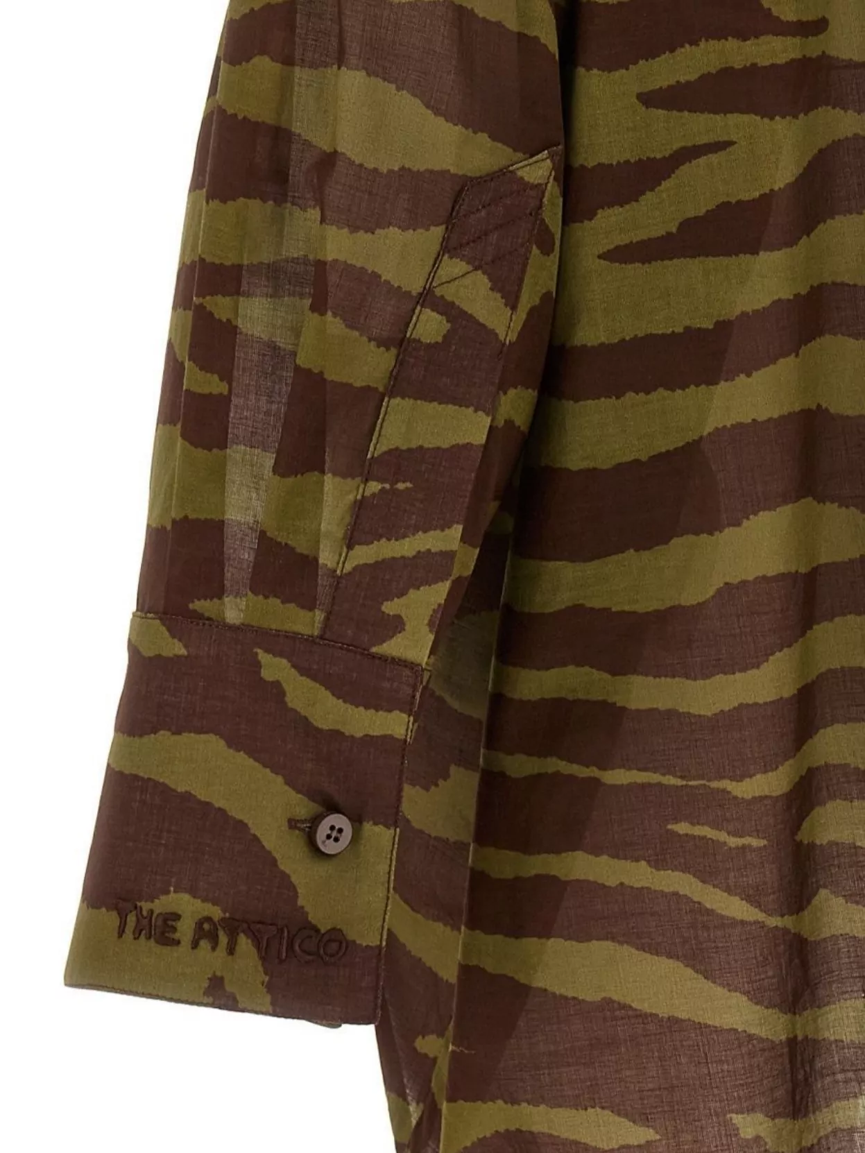 The Attico Animal Print High-Low Hem Shirt