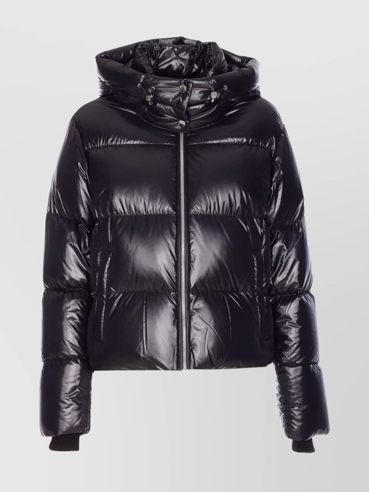 Moose Knuckles Hooded Padded Quilted Jacket With Zip Pockets In Black