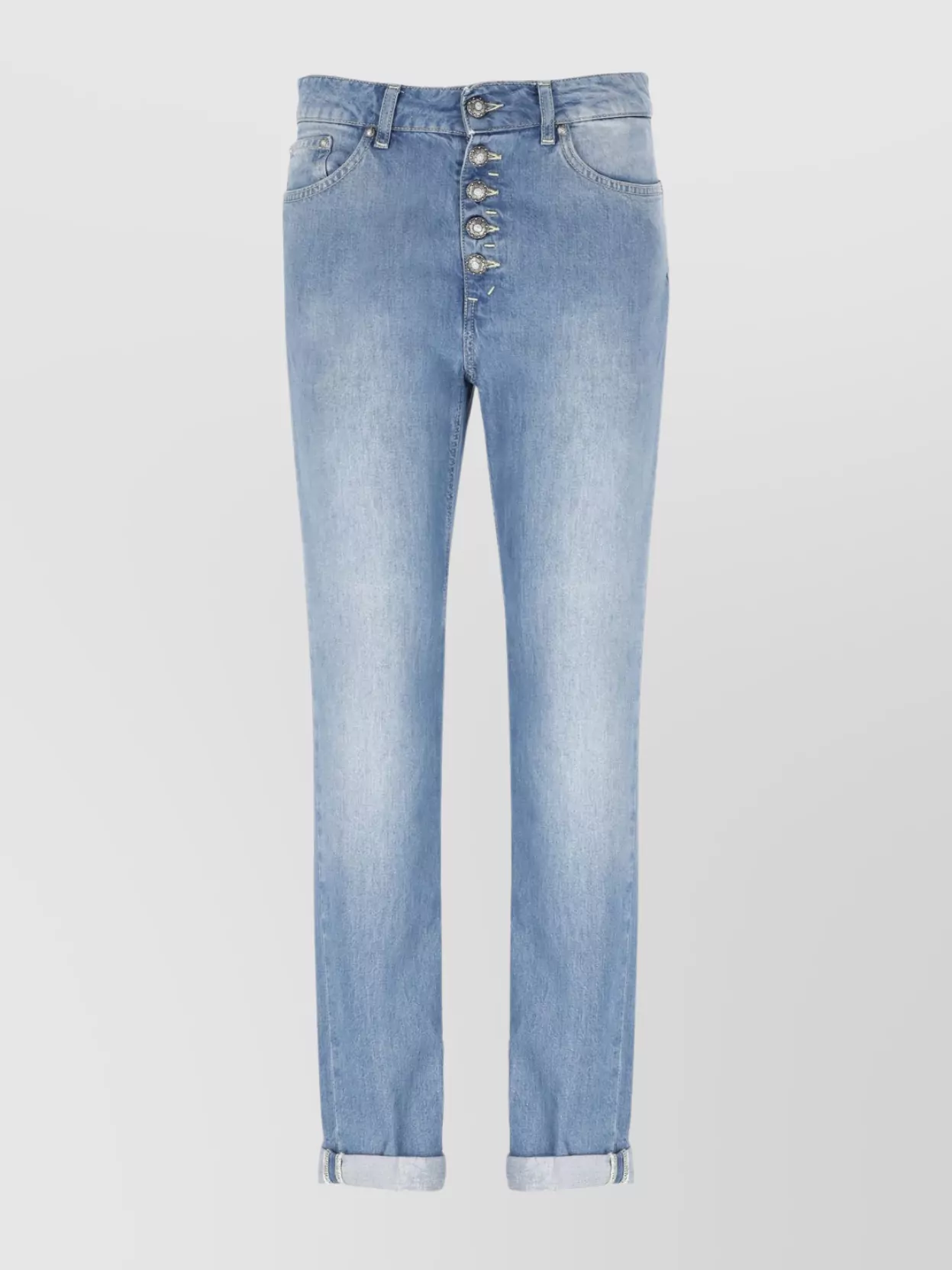 Dondup Rolled Cuffs Five-pocket Trousers In Blue