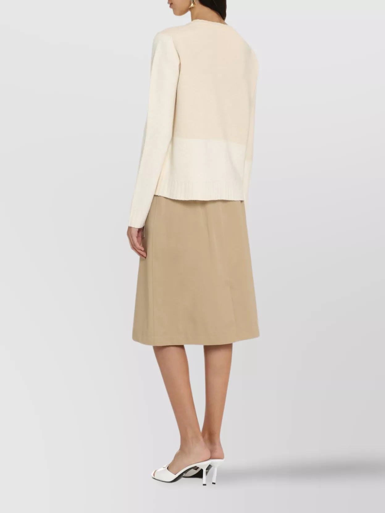 Jil Sander Geometric Pattern Crew-Neck Wool Sweater