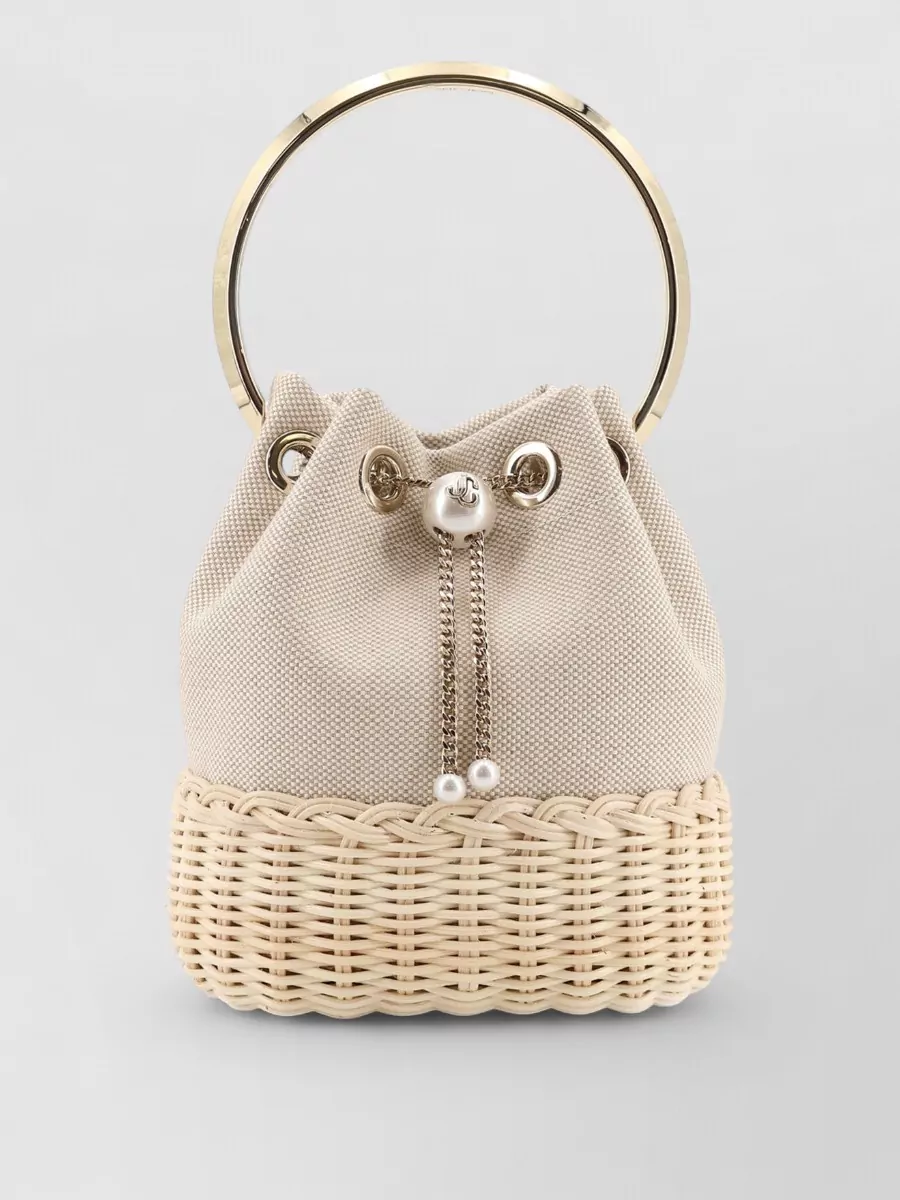 Jimmy Choo Bon Bon Raffia Bucket Bag