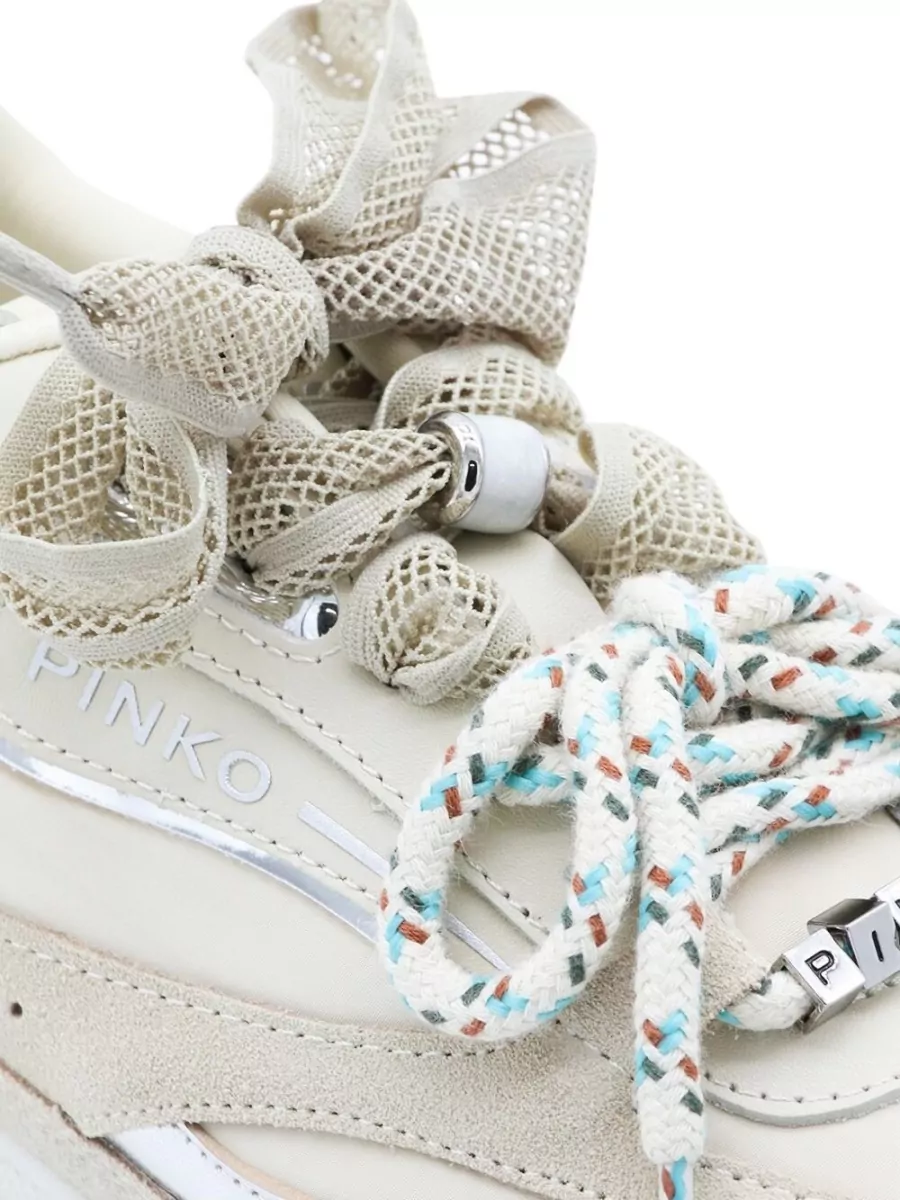 Pinko Leather Panelled Lace-Up Sneakers