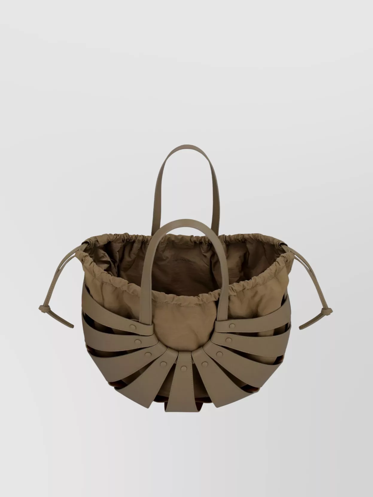 BOTTEGA VENETA LEATHER TOTE BAG WITH RIVETS AND TWO HANDLES 