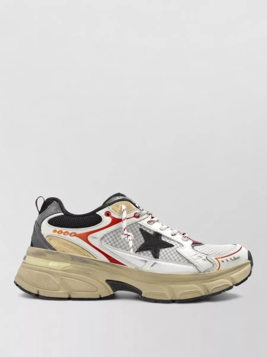 Golden Goose Leather Mesh Low-Top Sneakers