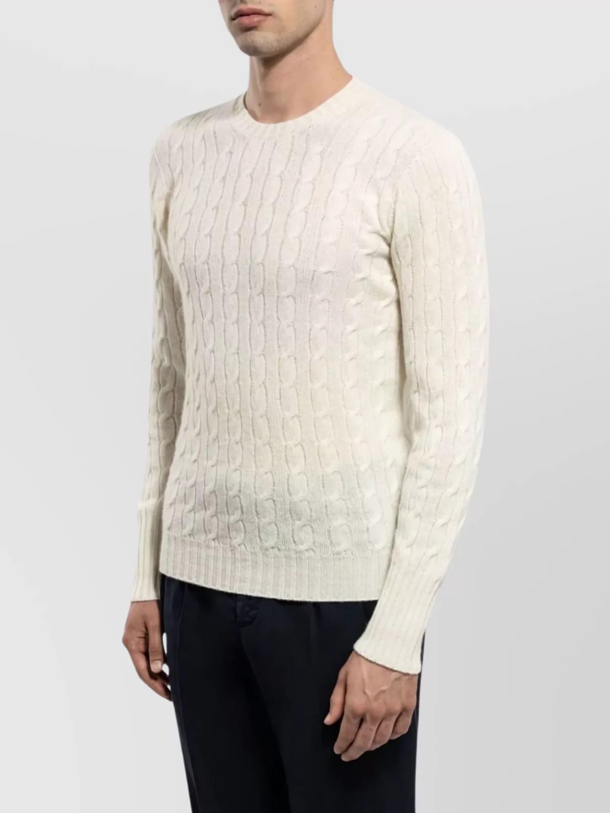 Drumohr Braided Wool Crew Neck Sweater