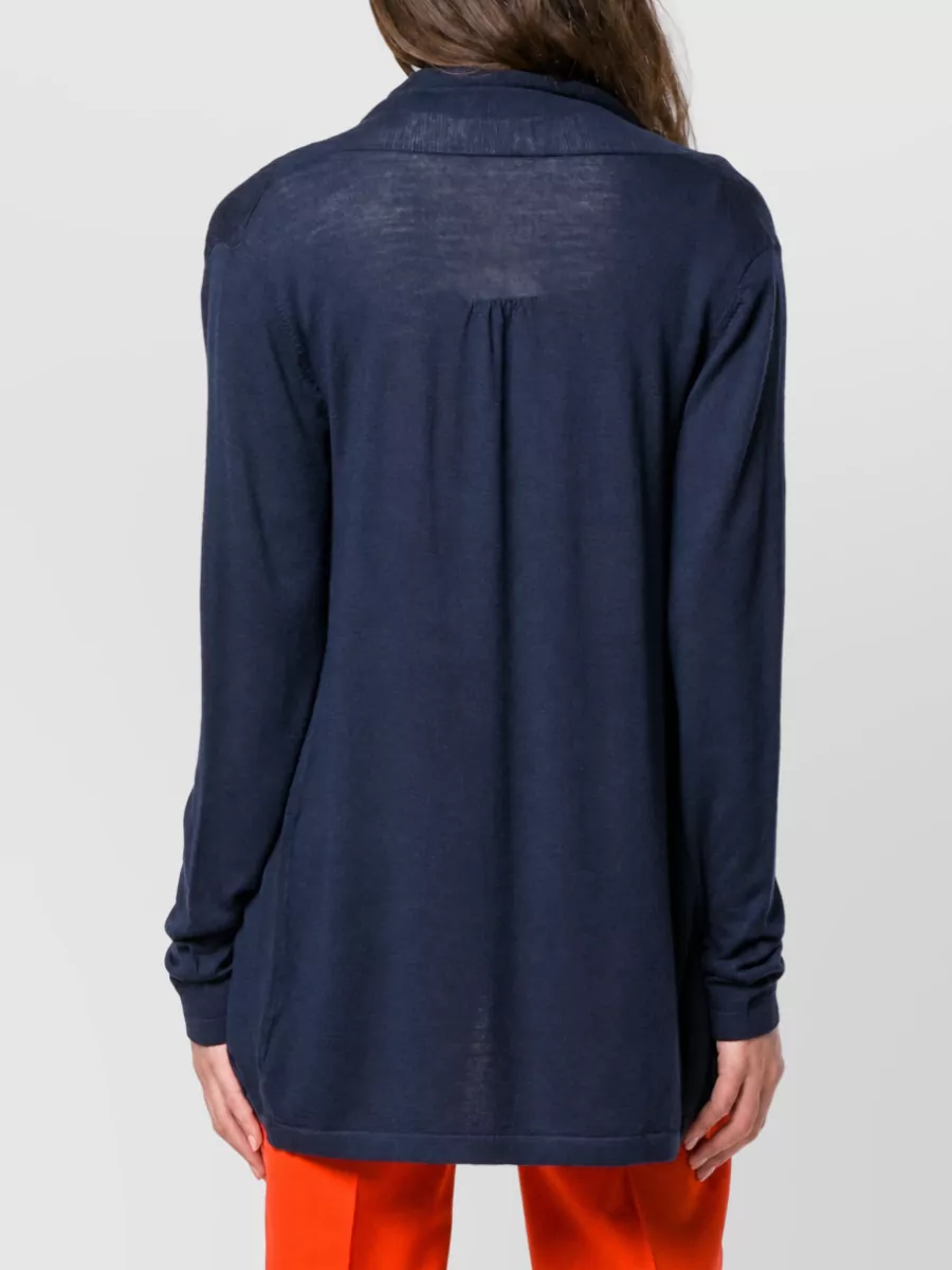 La Rose Merino Wool Fine-Knit Longline Cardigan