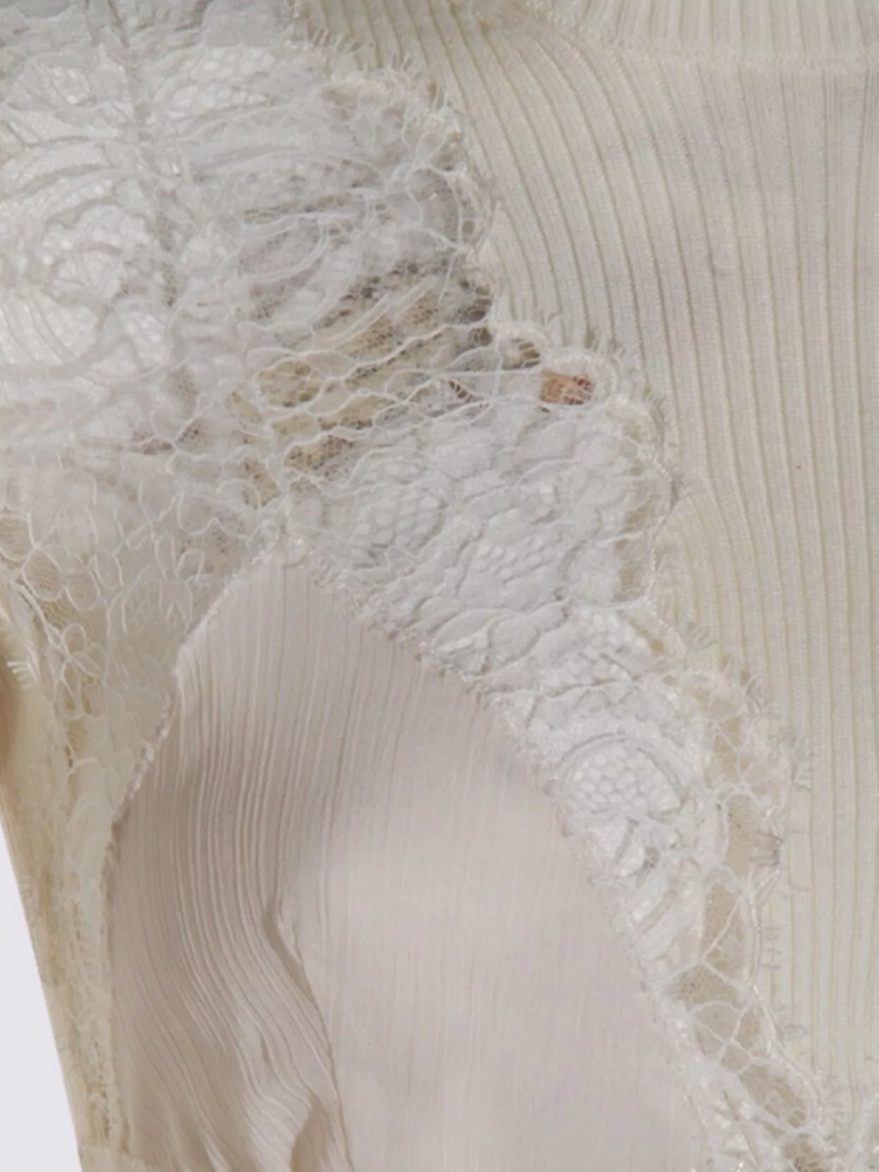 Blumarine Ribbed Turtleneck Lace Detailing