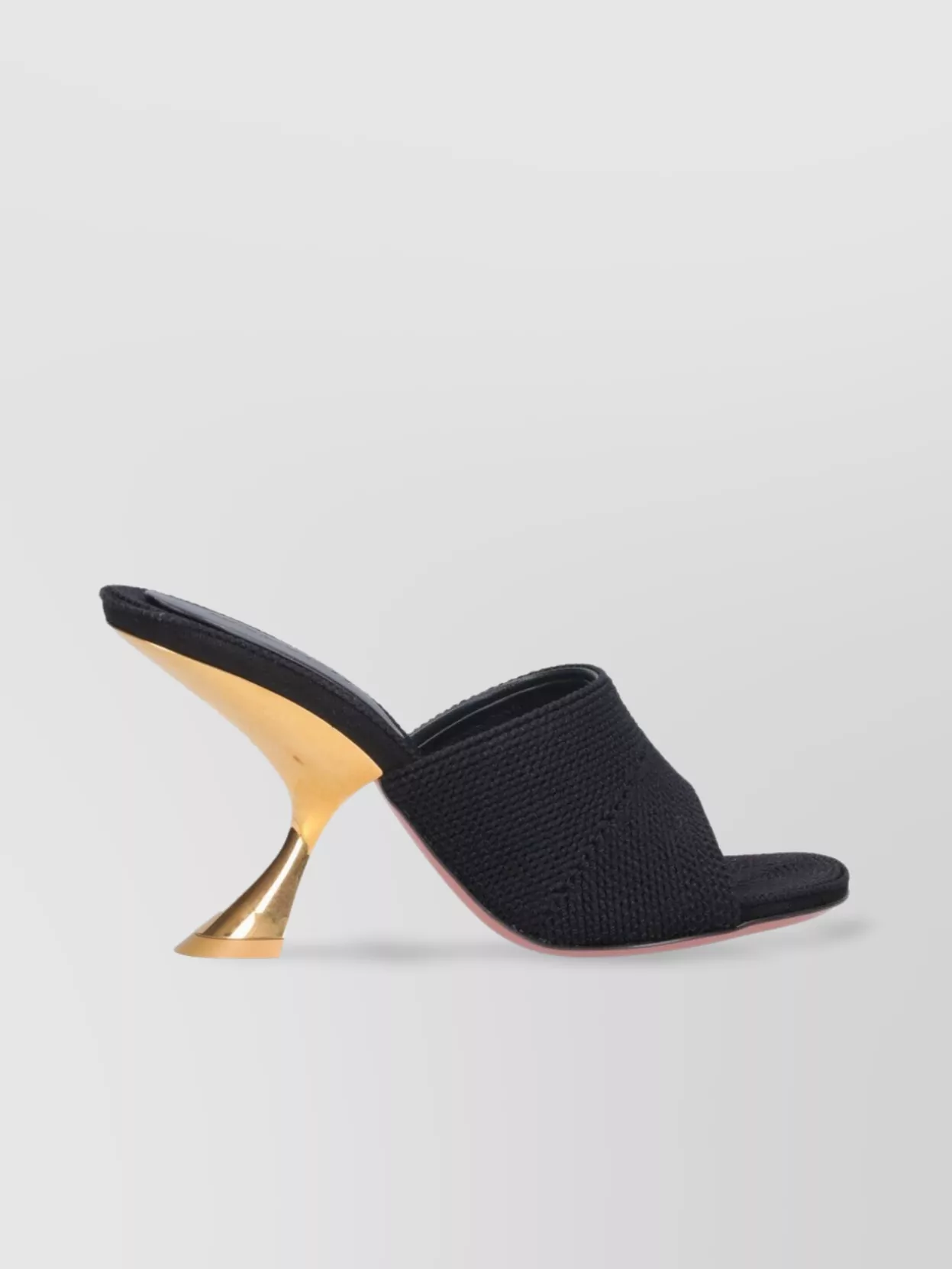 Amina Muaddi Heel Open Toe Fabric Unique Design