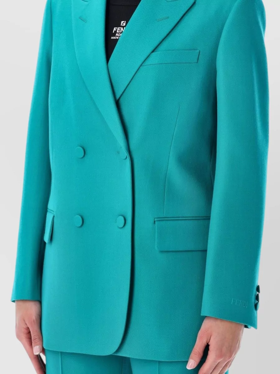 Fendi Double Breasted Blazer Jacket Notch Lapels