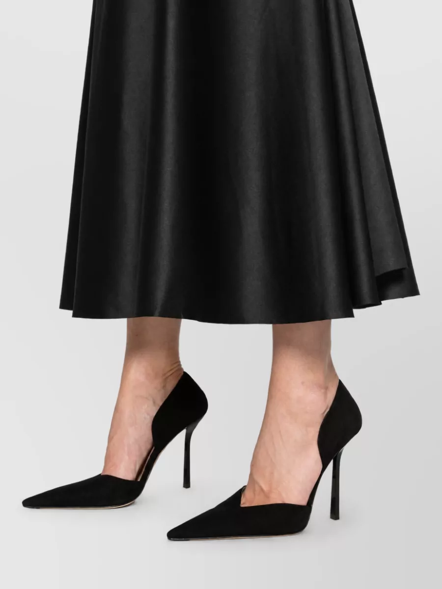 Solace London Asymmetric Strapless Satin Midi Dress