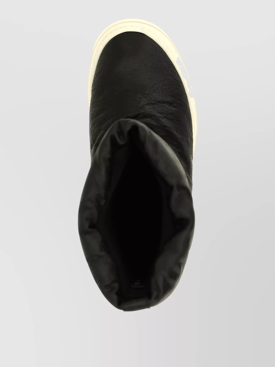Rick Owens Leather Mega Bumper Lunar Hi-Top Sneakers