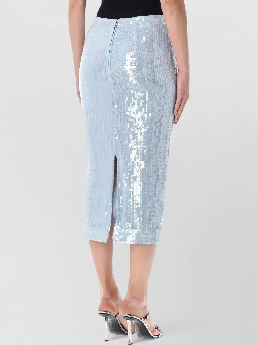 Rotate Sequin-Embellished High-Rise Fitted Skirt