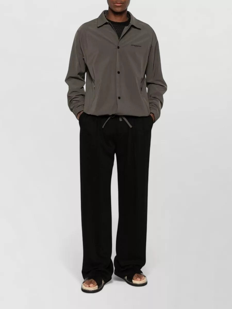 Emporio Armani Logo Embroidered Single Breasted Overshirt