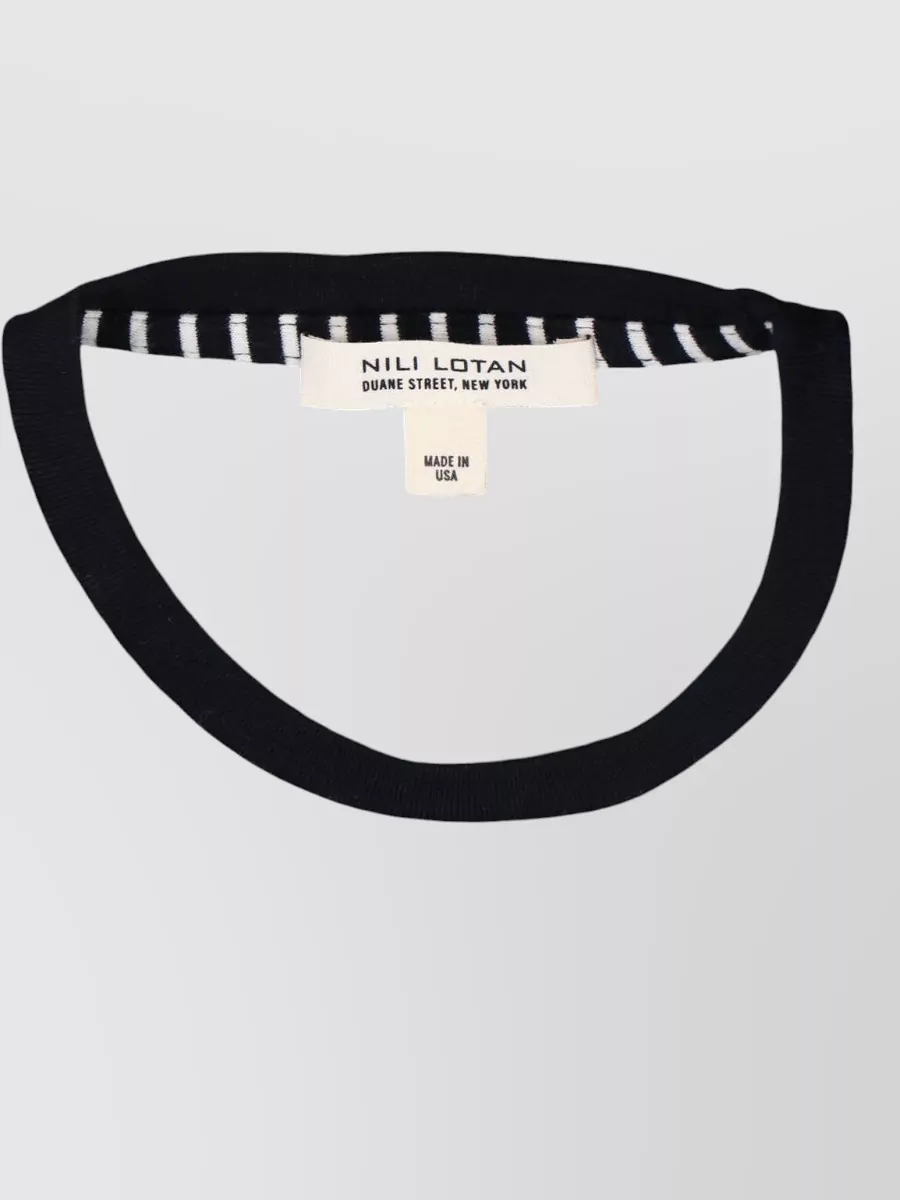 Nili Lotan Long Sleeve Crew Neck Striped Top