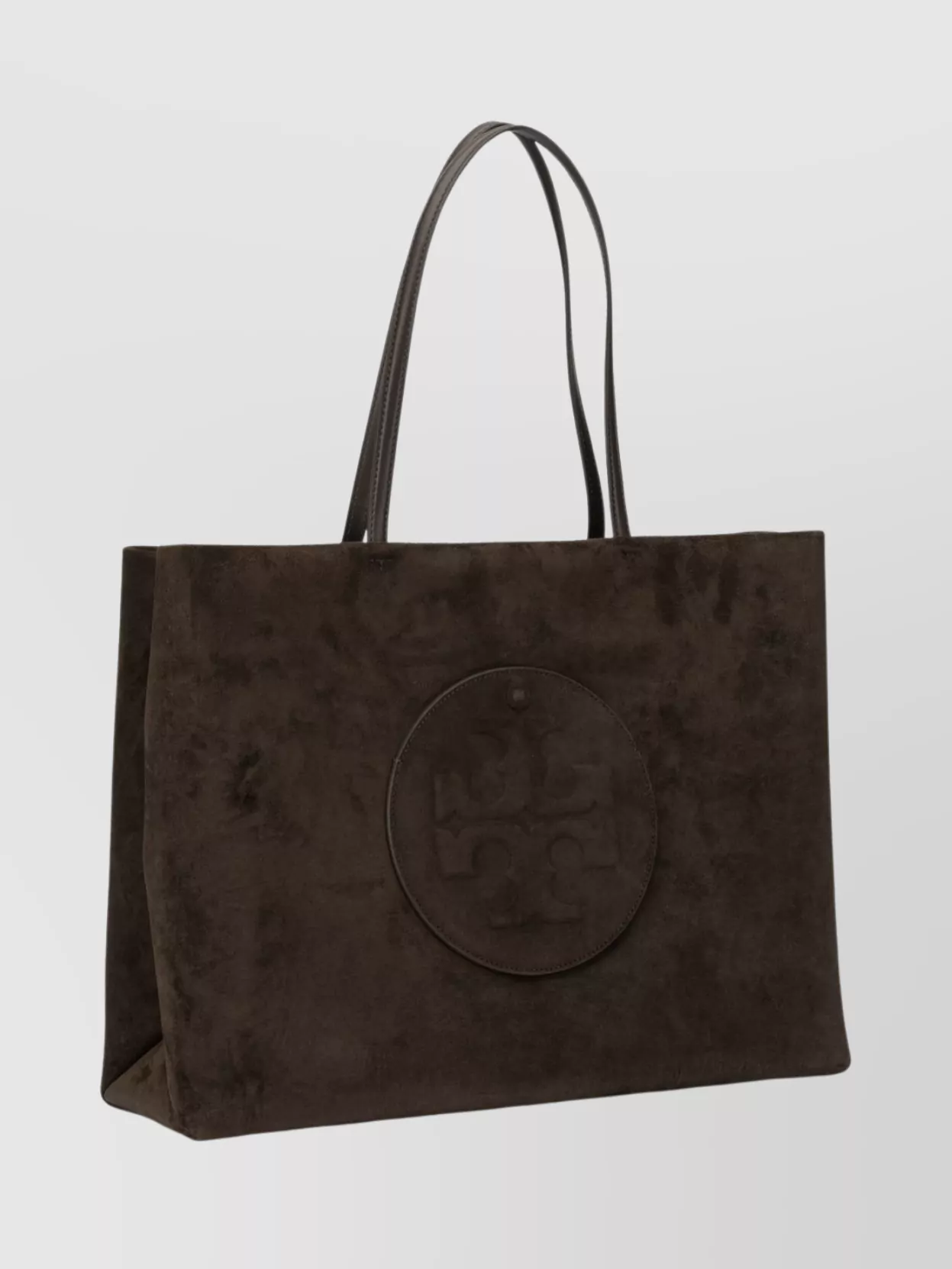 Tory Burch Suede Shoulder Bags With Dual Top Handles In Brown