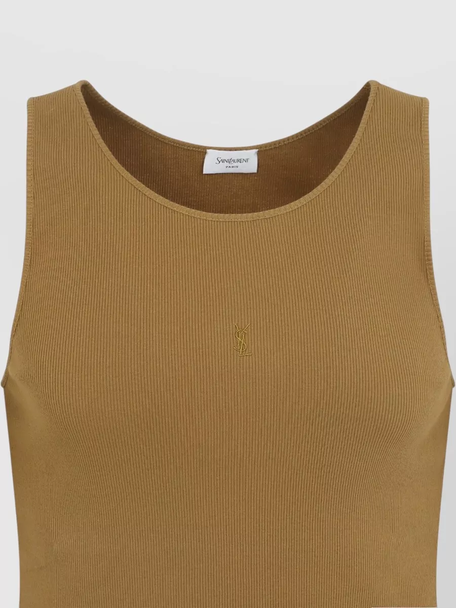 Saint Laurent Ribbed Sleeveless Tank Top