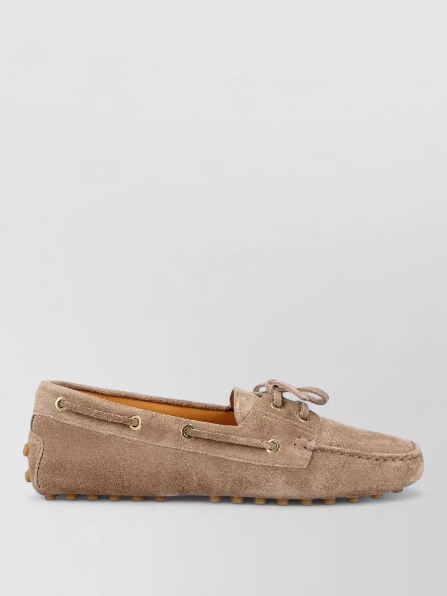 Tod's Suede Leather Lace-Up Loafers