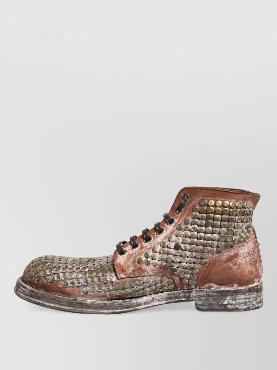 Dolce&Gabbana Leather Studded Ankle Boots
